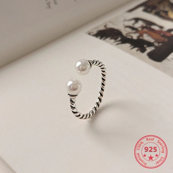 *NEW Pearl Twist Ring | 925 Sterling Silver - Picture 11 of 15